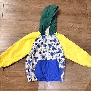 Zara Kids Windbreaker Mickey Jacket with Green, Yellow, and Blue